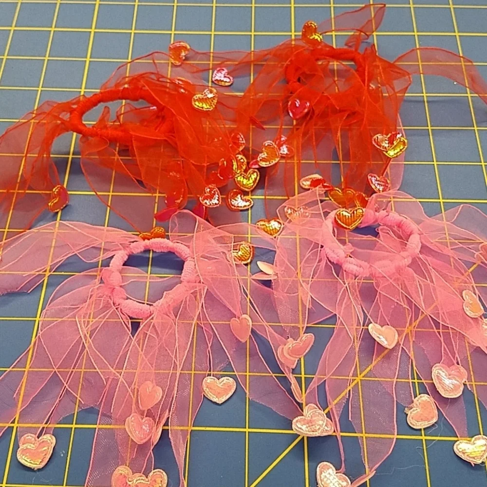 Pony O Tutu Hearts Hair Keepers 2 pc Set Choose Pink or Red